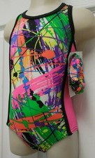 Gymnastic Tank Leotard Multi Color Paint Splatter Child Print over 60 available