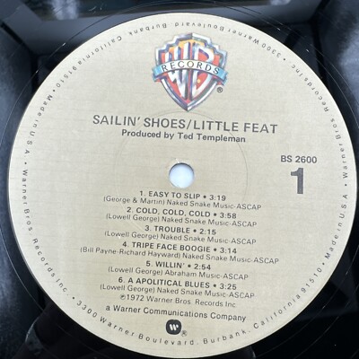 Neon Park Xiii Little Feat/Sailin Shoes Vinyl LP, 1972 Warner Bros