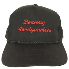 Vtg Bearing Headquarters Cap Spell Out Logo Rope Snap Back Trucker Baseball Hat