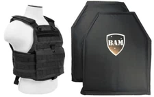 Level IIIA 3A | Body Armor Inserts | Bullet Proof Vest | PC BLACK M-XXL