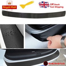 🔥 4D Carbon Fiber Car Rear Bumper Protector Guard Trim Cover Chrome Sill Lip WE