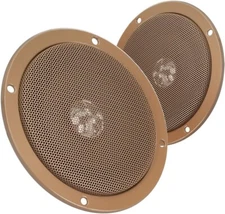 Magnadyne 5-Inch Dual Cone Slim Mount Speakers for RV, Car, & Home (Gold)