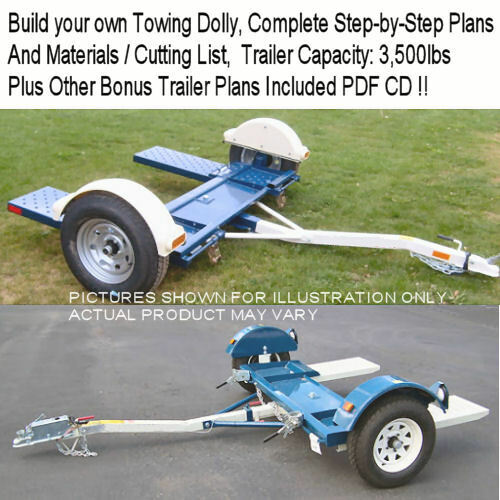 Car Tow Dolly Plans Build Guide, Step By Step Procedures, PDF CD, *Nice & Easy* - Picture 1 of 2