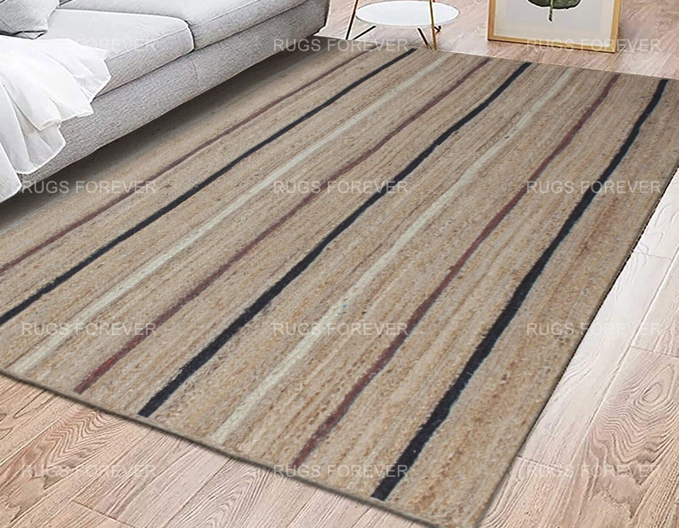 Rug Jute Runner 100%Natural Braided Reversible Carpet Modern Living Area Rug 3x5 - Image 4 of 4