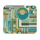 Mouse Pad (Rectangle) Retro Shapes in Turquoise, Green and Gold Design 9