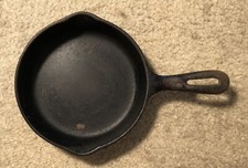 Vintage #3 Cast Iron 6 1/2" Inch Skillet / Frying Pan A Mark - Made in USA