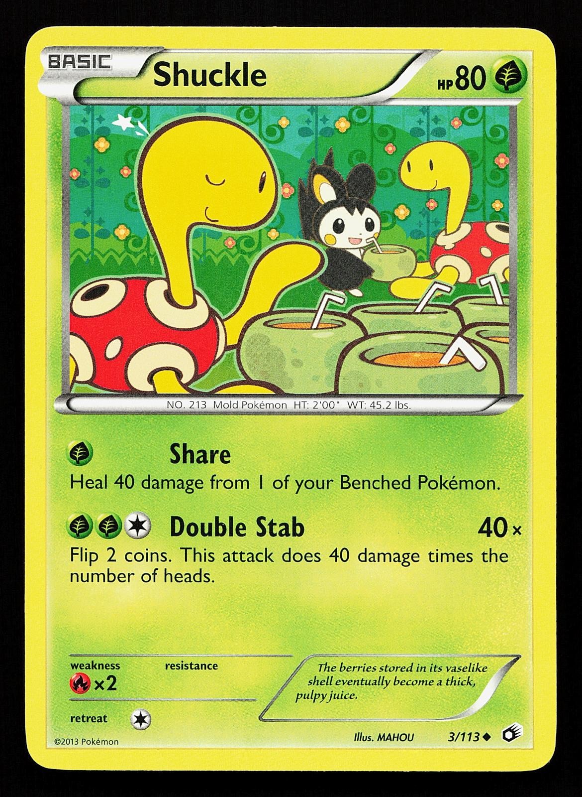 Shuckle 3/113 Uncommon Legendary Treasures Pokemon Card