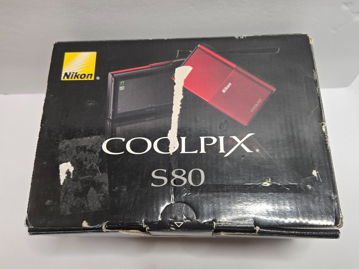 Red Nikon COOLPIX S80 with Box and Accessories | eBay