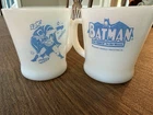 1960s Batman Vintage Milk Glass Coffee Cup Mug Double Sided