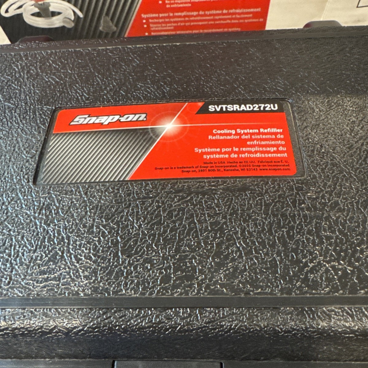 snap on svtsrad272u universal cooling system filler in blow molded