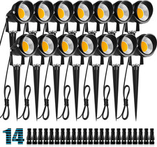 10W LED Landscape Lights, 12V Waterproof Warm White, 14 Pack Outdoor Spotlights