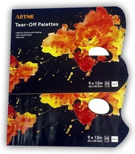 ARTME Tear Off Palette 2 Pack - 36 Sheets/Paper Disposal palette 23x30.5cm/ 50gs