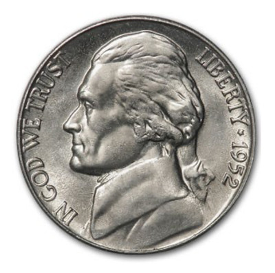 1952-S Jefferson Nickel BU San Francisco 75% Copper 25% Nickel