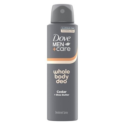 DOVE MEN + CARE Whole Body Deo Spray Cedar + Shea Butter   Aluminum Free, Gentle
