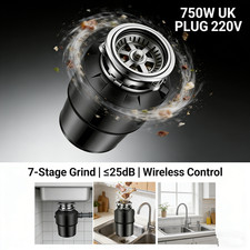 0.75HP Wireless Remote Food Waste Disposal Unit Home Kitchen 2L