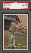 1957 TOPPS BASEBALL #37 - NELLIE FOX - PSA 8 NM-MT - WHITE SOX - *SLOTH55*