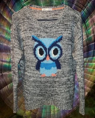 Cute! Owl Sweater Made By Jolt Sz L Soft Comfortable Fun Very Nice Condition!