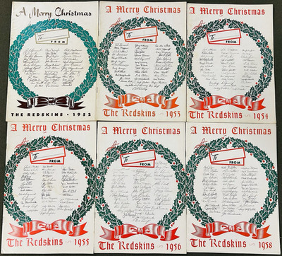 Vintage Washington Redskins Christmas Program Lot from 1950s Rare Collection