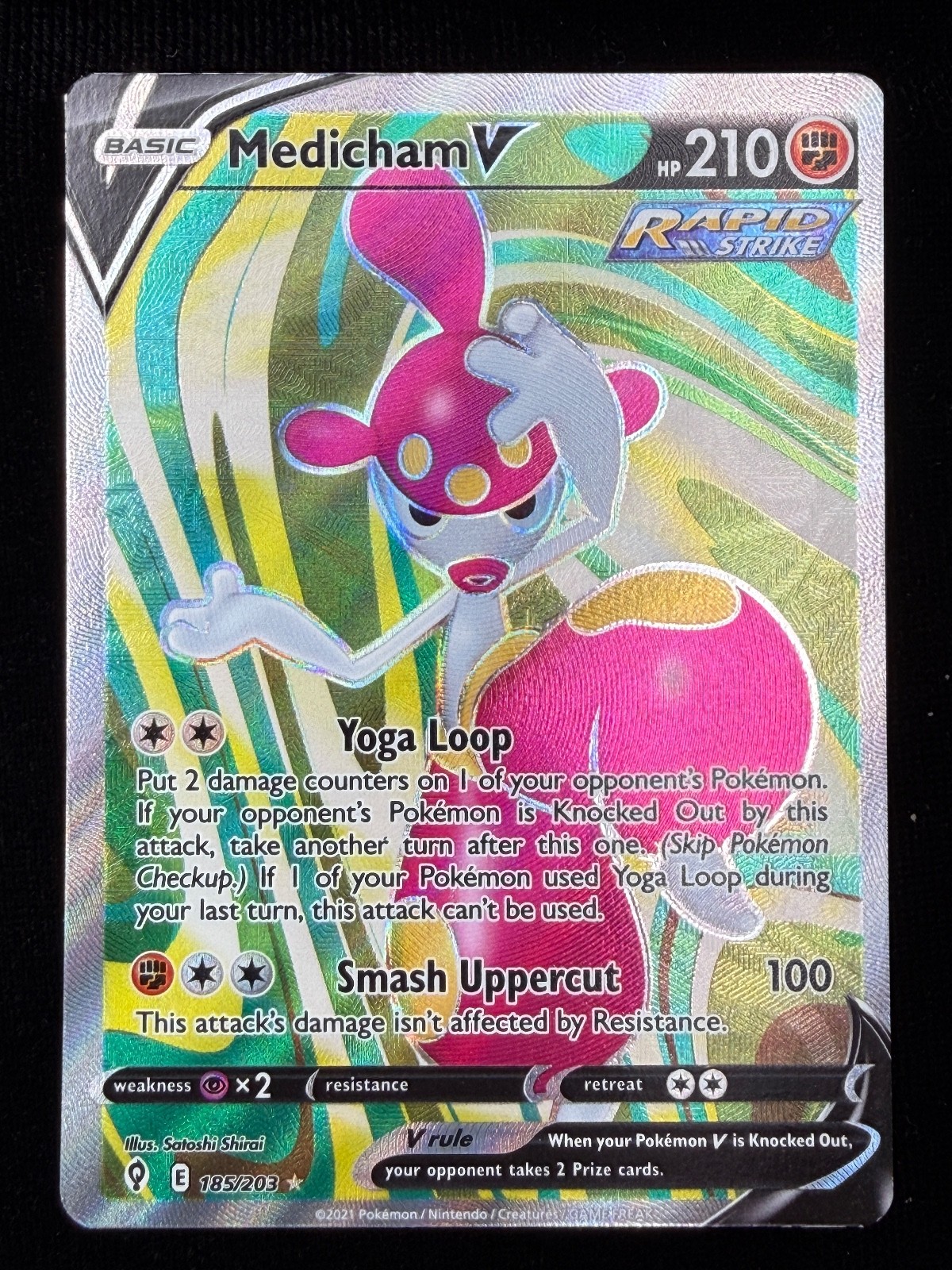 Medicham V (Full Art) Holo Ultra Rare SWSH07: Evolving Skies 185/203 NM