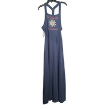Free People Sunroom Maxi Dress Medium Blue NWT Graphic Racerback