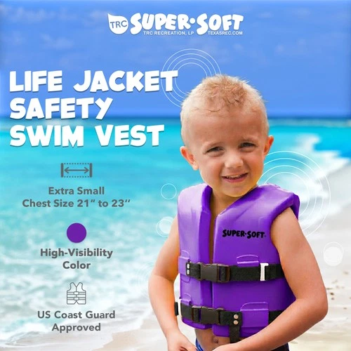 TRC Recreation Super Soft Child Life Jacket Swim Safety Vest, X Small (Open Box) image 2