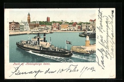 Ansichtskarte Helsingborg, Parti af Helsingborgs hamn 1904 