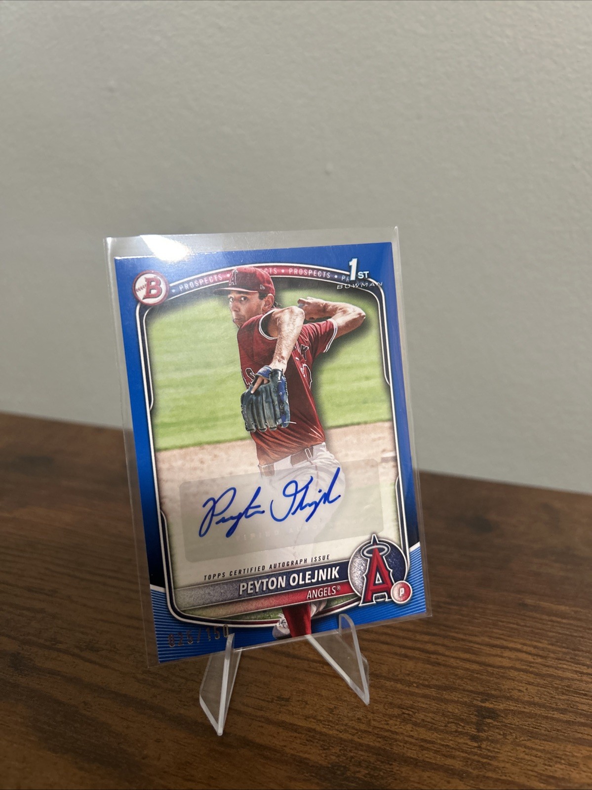 2025 Bowman Peyton Olejnik 1st Paper Bowman Blue Autograph 025/150 *Angels*