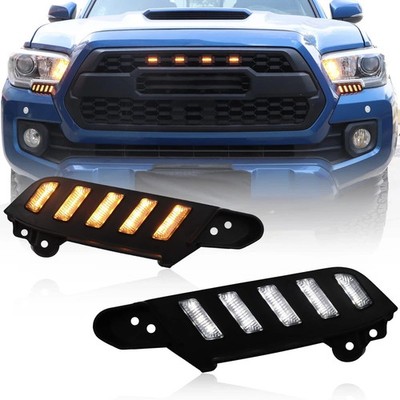 Switchback White/Amber LED Front Side Marker Headlight Daytime Running Lamp A...