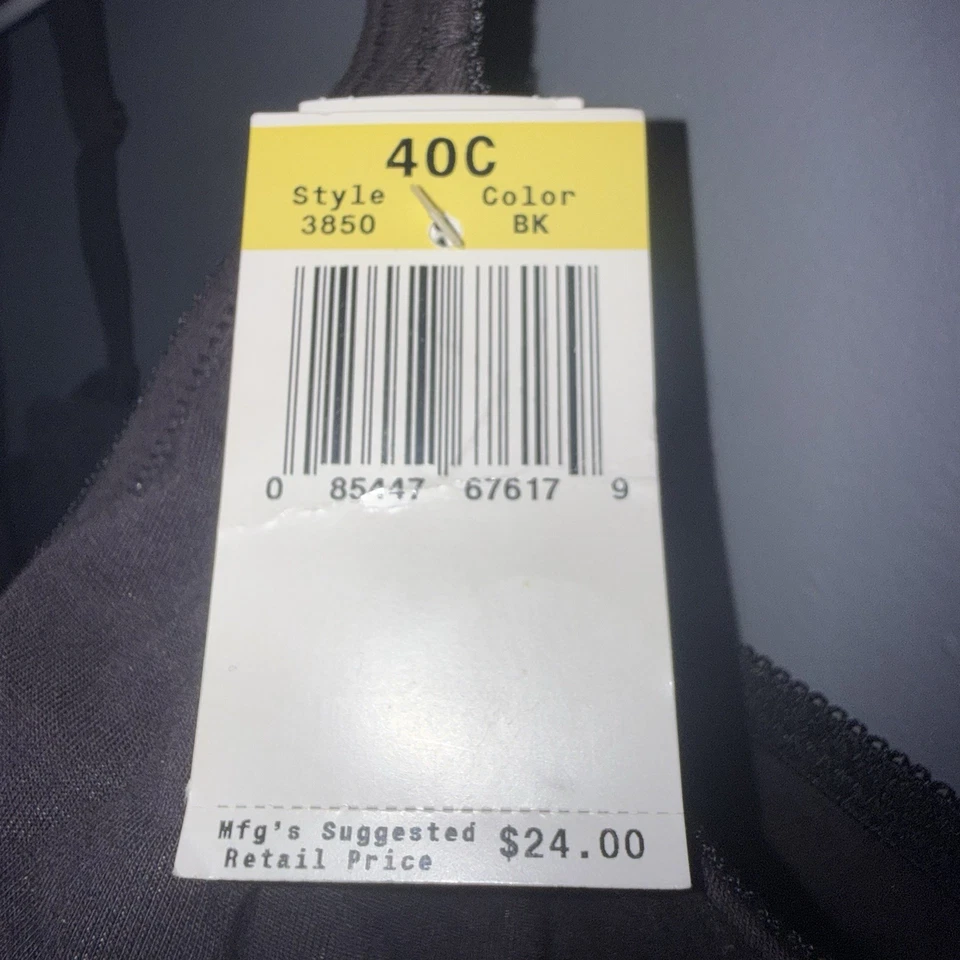 Sujetador con aros Bali cobertura completa negro talla 40C estilo 3850 nuevo con etiquetas Foto 3 de 4