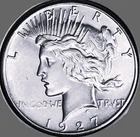 1927-S  PEACE SILVER DOLLAR $1 SAN FRANCISCO MINT KEY DATE COIN / EX-UNC DETAILS