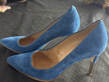 J.CREW Everly suede metallic-trim pumps US 8 EU 38 blue heels Madewell