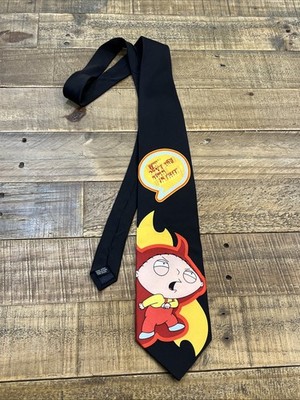 FAMILY GUY 100% SILK Necktie   Why Don't You Burn in Hell  2008 Ralph Marlin