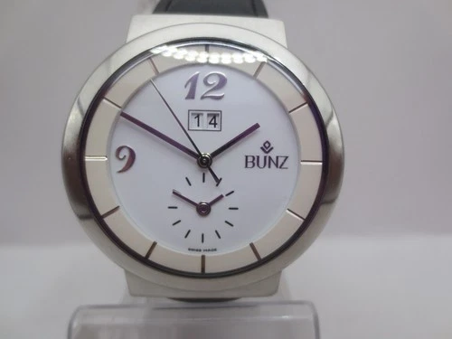 BUNZ ERGO GROBDATUM GMT/TWIN TIME BIGDATE STAINLESS STEEL AUTOMATIC MENS WATCH