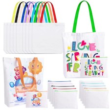 20 Pcs Sublimation Tote Bags Bulk, OLSUNOR 10 Sublimation Blanks Canvas Tote ...