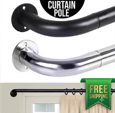 Extendable Curtain Pole with Fittings Set 28mm Blackout Curtins Metal Rods