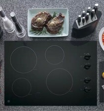 GE 30” Radiant Electric Cooktop Black 4 Burner w/ 2 Power Boil Burners