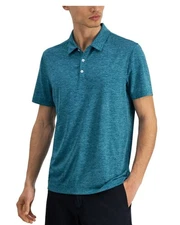 Alfani Mens Regular fit Short Sleeve Polo Shirt Small Ethan Polo Blue Solid