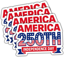 4Pcs 250Th America Independence Day 1776-2026 Stickers, Patriotic American, Gi