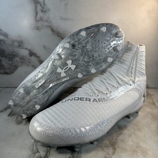 Botines de fútbol Under Armour Highlight 2 MC para hombre talla 12 blanco plata 3027303-100