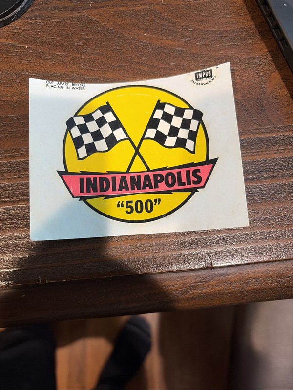 Vintage Indianapolis 500 Mile Classic Car Race Decal Royalac Water Transfer