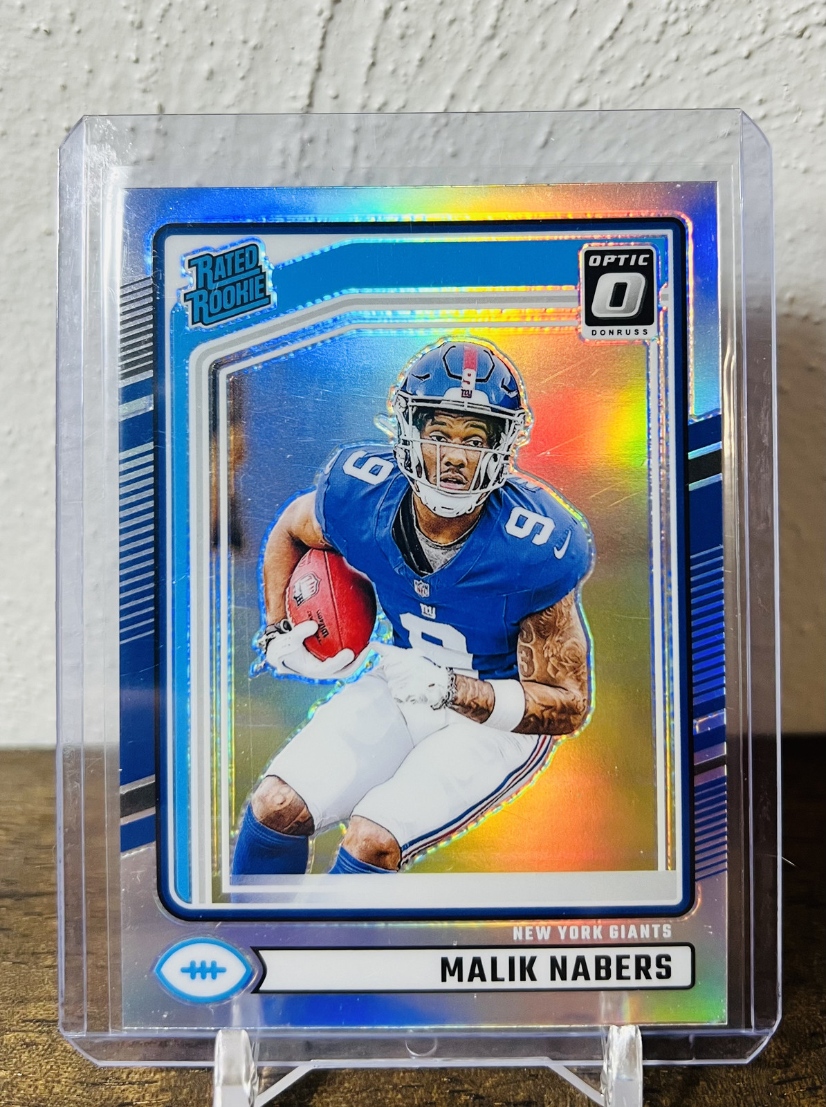 Malik Nabers 2024 Panini Donruss #383 Rated Rookie Optic Preview Holo Prizm RC
