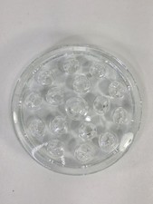 Vintage Clear Glass Flower Frog 5 inch Diameter 16 Hole