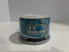 RIDATA 50 Pack DVD+RW 4x 4.7GB Silver Logo Rewritable DVD Plus RW Blank Disc