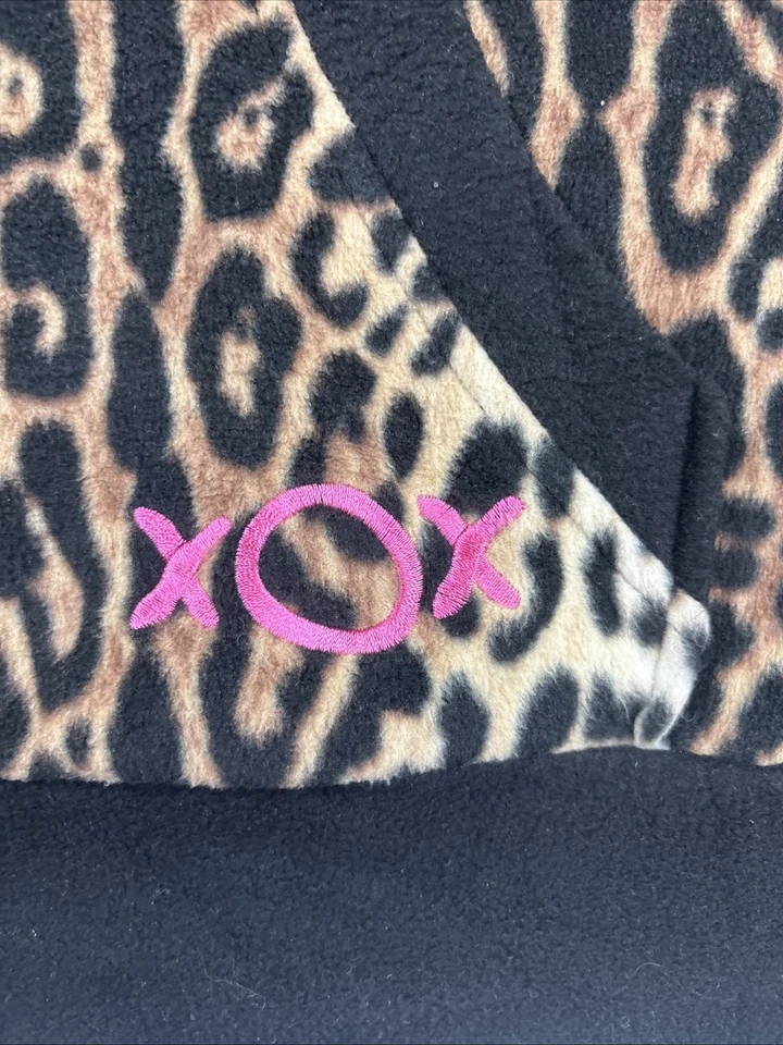 Sudadera con capucha Betsey Johnson Intimates para mujer grande estampado de guepardo piel sintética suave Y2K Foto 4 de 4