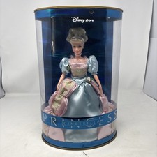 Disney Store Princess Cinderella Fashion Doll/ Deluxe Blue And Pink Dress. Read
