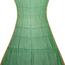 Vintage Green Sarees 100 Pure Silk Printed Indian Floral Sari 5YD Craft Fabric