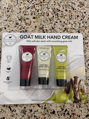 Dionis Goat Milk Skincare 3 Pack Assorted Scented Hand Creams, 2½ oz OPEN BOX