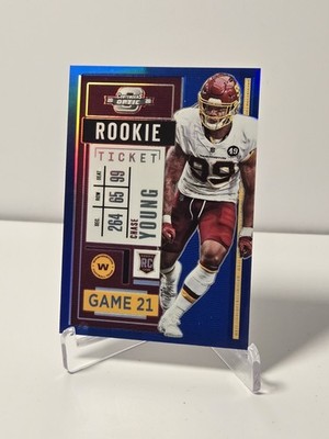 2020 Panini Contenders Optic - Rookie Ticket Chase Young #67 Blue Prizm /99 (RC)