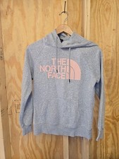 The North Face Hoodie Sweatshirt Womens Small Gray Pullover Long Sleeve Logo