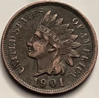 1901 Indian Head Cent - Dark Patina - Classic IHC Penny BN697